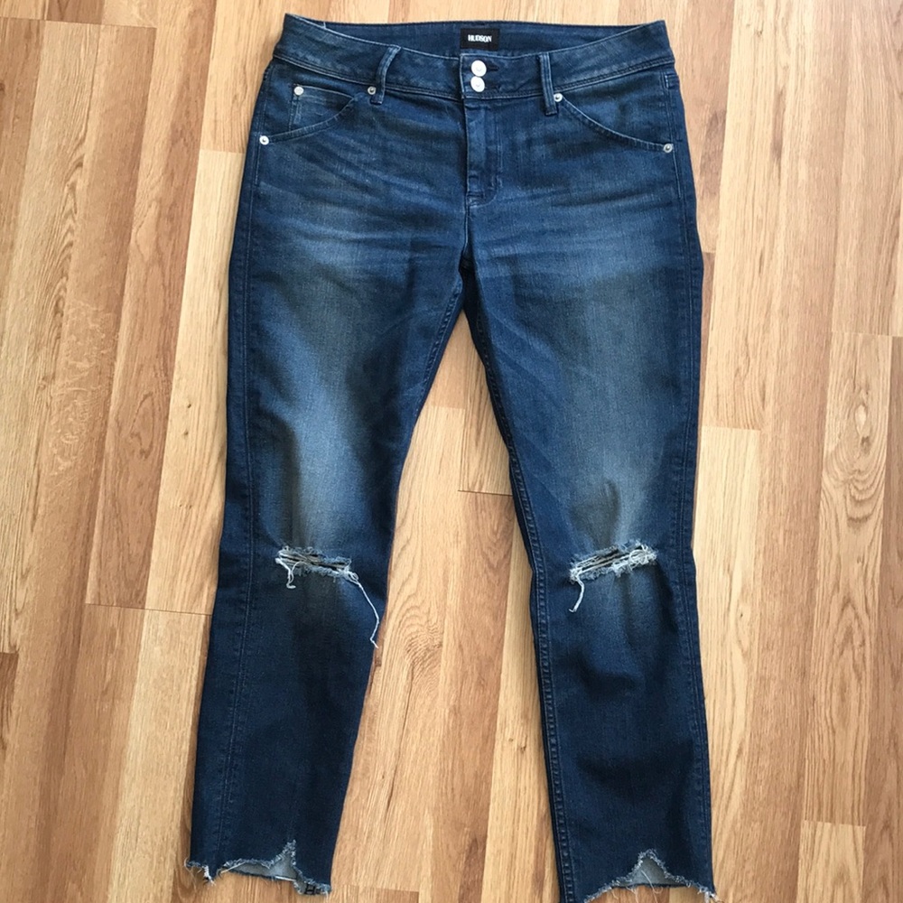 Hudson cropped distressed jeans